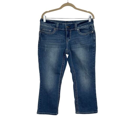 Maurices Womens Blue Wash Low Rise Capri Cropped Denim Jeans Size 7/8 - Picture 1 of 9